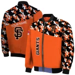 custom san francisco giants camouflage print orange bomber jacket best selling
