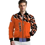 custom san francisco giants camouflage print orange bomber jacket best selling