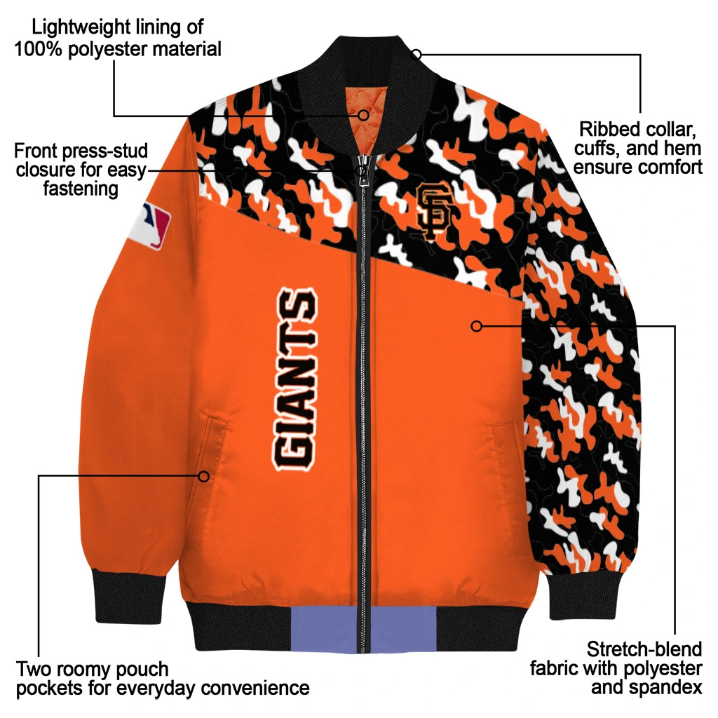 custom san francisco giants camouflage print orange bomber jacket new arrival custom san francisco giants camouflage print orange bomber jacket new arrival