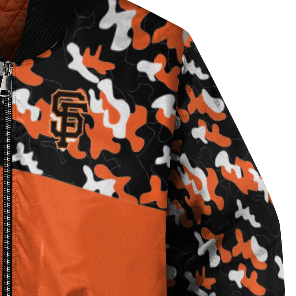 custom san francisco giants camouflage print orange bomber jacket premium grade custom san francisco giants camouflage print orange bomber jacket premium grade