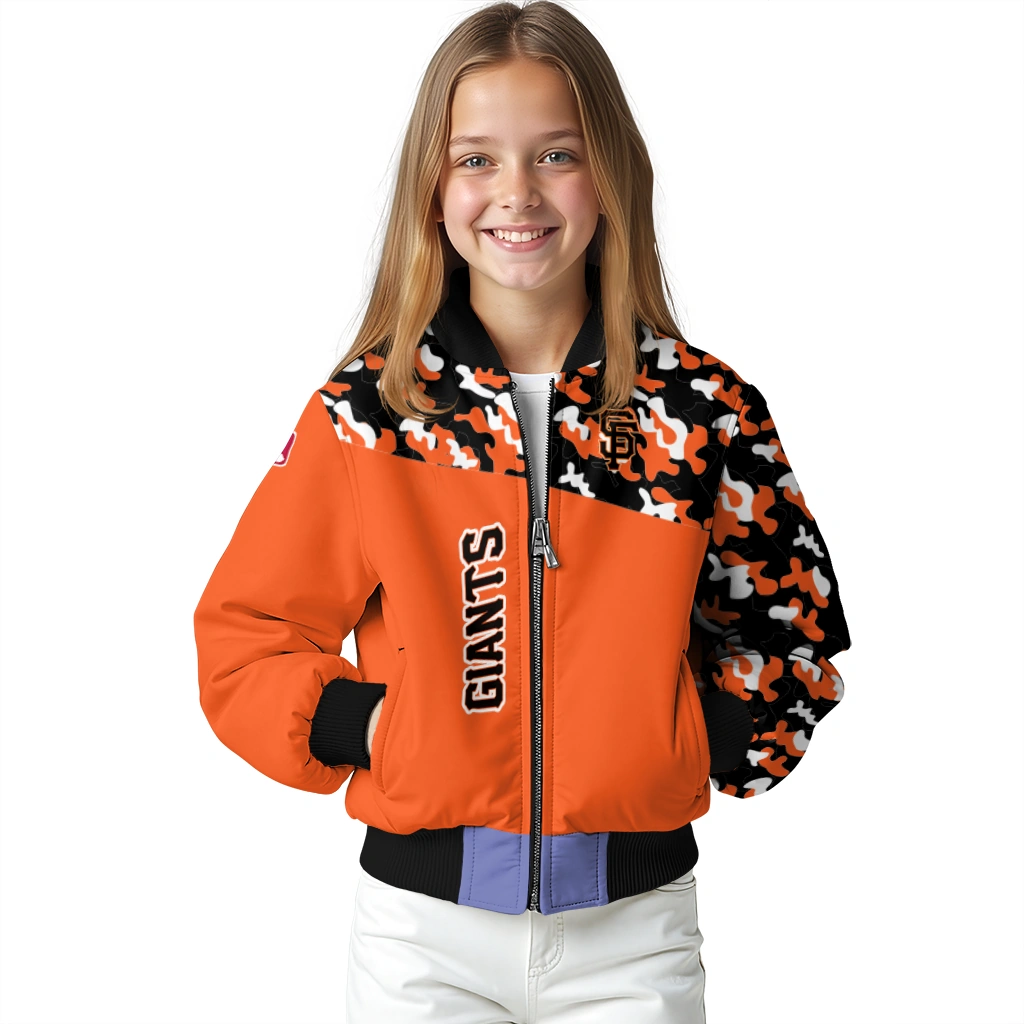 custom san francisco giants camouflage print orange bomber jacket top rated custom san francisco giants camouflage print orange bomber jacket top rated