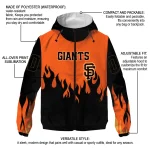 custom san francisco giants flame trim orange black windbreaker jacket best selling