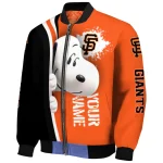 custom san francisco giants snoopy head orange bomber jacket best selling