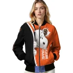 custom san francisco giants snoopy head orange bomber jacket best selling