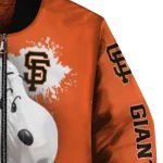 custom san francisco giants snoopy head orange bomber jacket best selling
