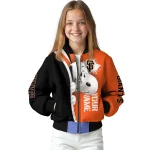 custom san francisco giants snoopy head orange bomber jacket best selling