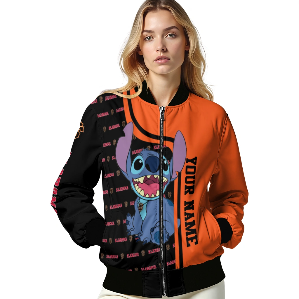 custom san francisco giants stitch laughing orange bomber jacket latest model custom san francisco giants stitch laughing orange bomber jacket latest model
