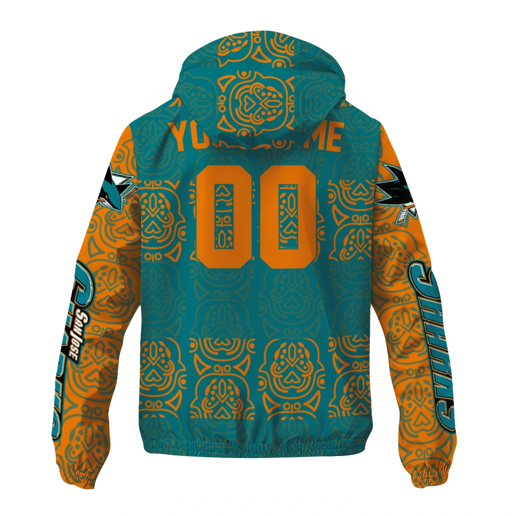 custom san jose sharks cat eyes teal windbreaker jacket fashion forward custom san jose sharks cat eyes teal windbreaker jacket fashion forward