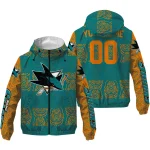 custom san jose sharks cat eyes teal windbreaker jacket best selling