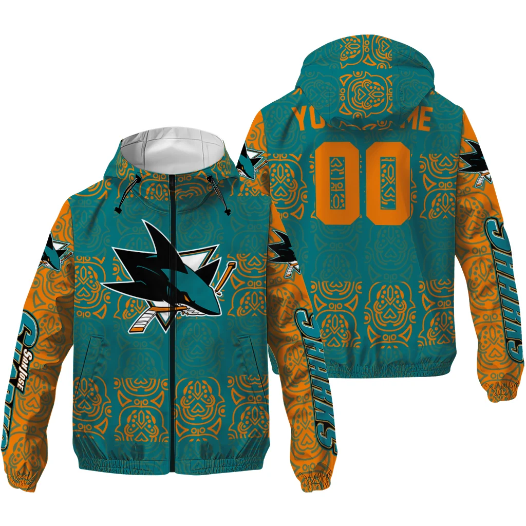 custom san jose sharks cat eyes teal windbreaker jacket high quality custom san jose sharks cat eyes teal windbreaker jacket high quality