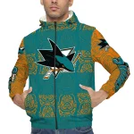 custom san jose sharks cat eyes teal windbreaker jacket best selling