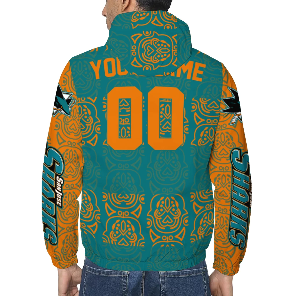 custom san jose sharks cat eyes teal windbreaker jacket trendy custom san jose sharks cat eyes teal windbreaker jacket trendy
