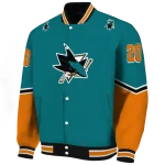 custom san jose sharks chevron style teal varsity jacket best selling