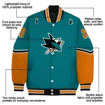 custom san jose sharks chevron style teal varsity jacket best selling