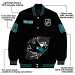 custom san jose sharks claw cut black varsity jacket best selling