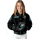 custom san jose sharks claw cut black varsity jacket best selling