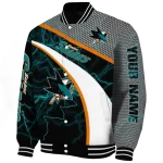 custom san jose sharks electric flash teal varsity jacket best selling