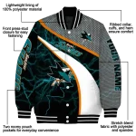 custom san jose sharks electric flash teal varsity jacket best selling