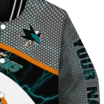 custom san jose sharks electric flash teal varsity jacket best selling
