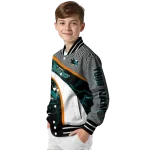 custom san jose sharks electric flash teal varsity jacket best selling