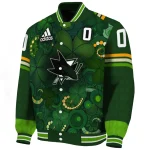 custom san jose sharks shamrock vortex green varsity jacket best selling