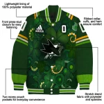 custom san jose sharks shamrock vortex green varsity jacket best selling