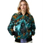 custom san jose sharks skull horde teal bomber jacket best selling