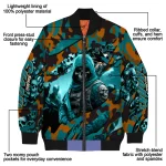 custom san jose sharks skull horde teal bomber jacket best selling