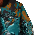 custom san jose sharks skull horde teal bomber jacket best selling