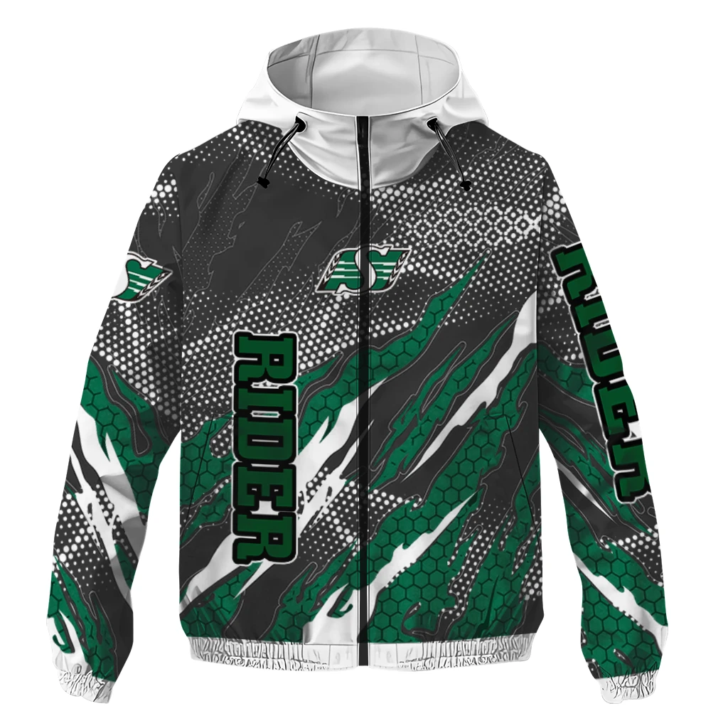 custom saskatchewan roughriders claw mesh green gray windbreaker jacket best selling custom saskatchewan roughriders claw mesh green gray windbreaker jacket best selling