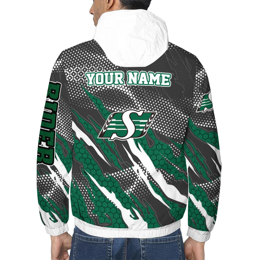 custom saskatchewan roughriders claw mesh green gray windbreaker jacket trendy custom saskatchewan roughriders claw mesh green gray windbreaker jacket trendy