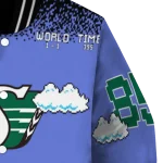 custom saskatchewan roughriders mario blocks blue black varsity jacket best selling