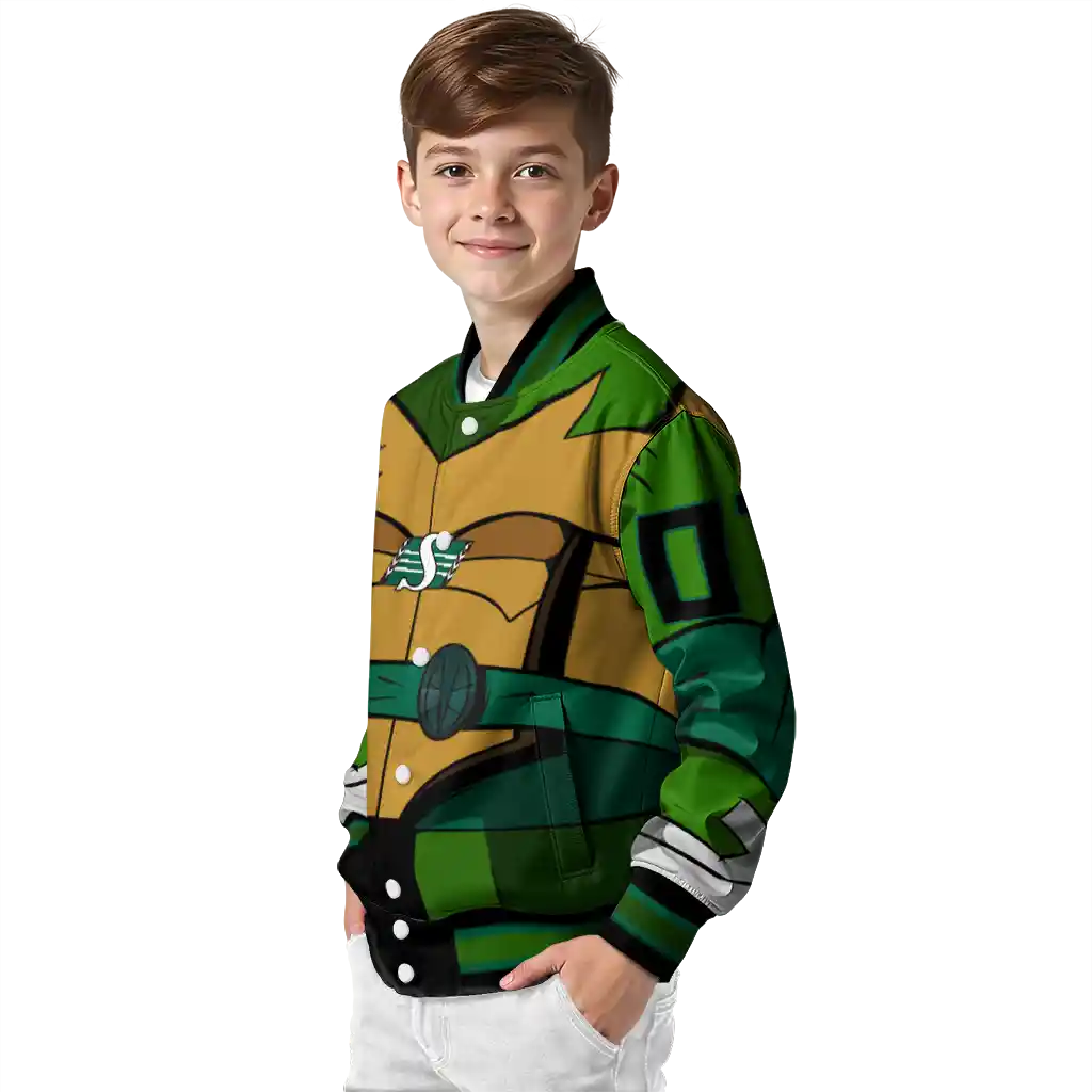 custom saskatchewan roughriders turtle armor varsity jacket trendy custom saskatchewan roughriders turtle armor varsity jacket trendy