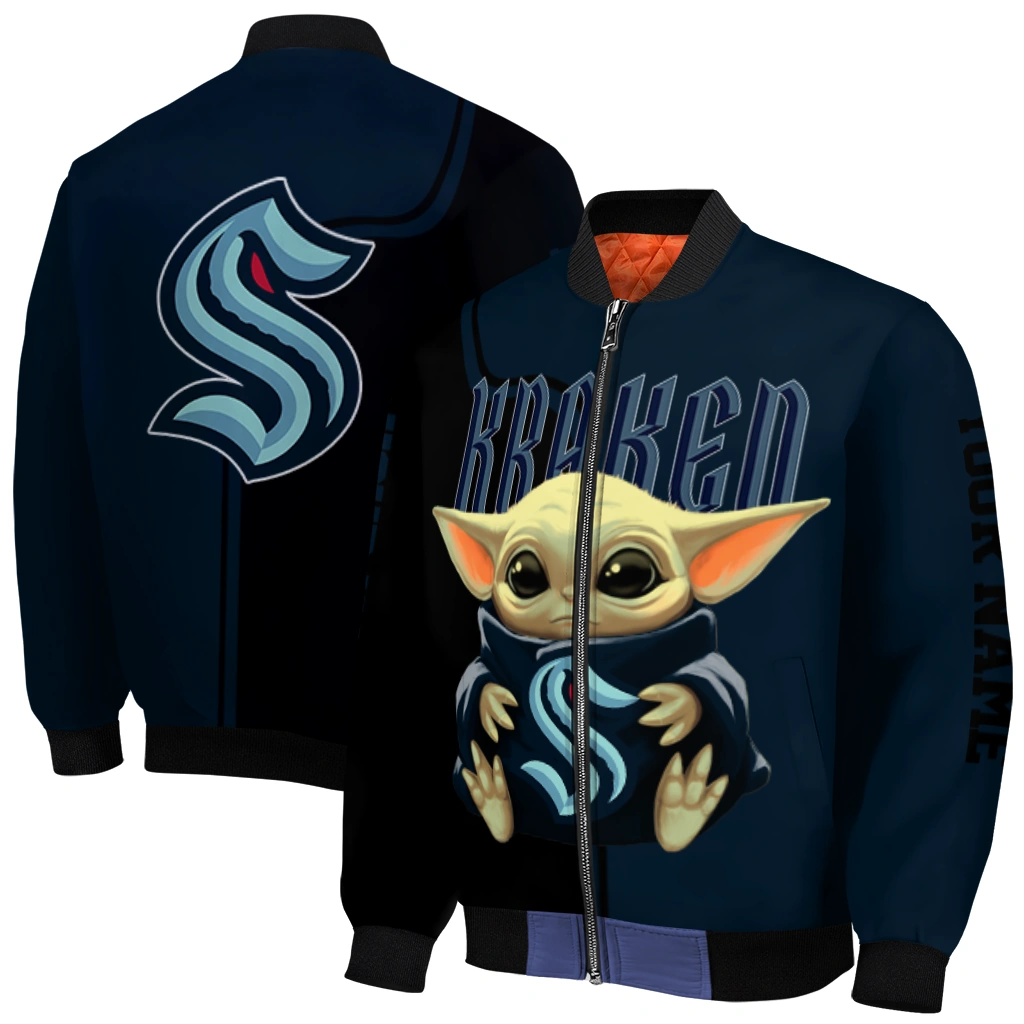 custom seattle kraken adorable yoda blue black bomber jacket best selling custom seattle kraken adorable yoda blue black bomber jacket best selling
