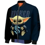custom seattle kraken adorable yoda blue black bomber jacket best selling
