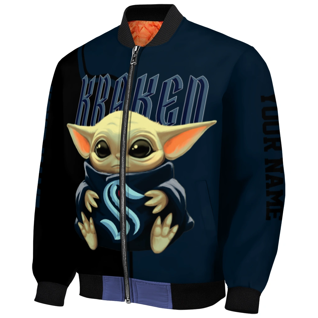 custom seattle kraken adorable yoda blue black bomber jacket fashion forward custom seattle kraken adorable yoda blue black bomber jacket fashion forward