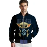 custom seattle kraken adorable yoda blue black bomber jacket best selling