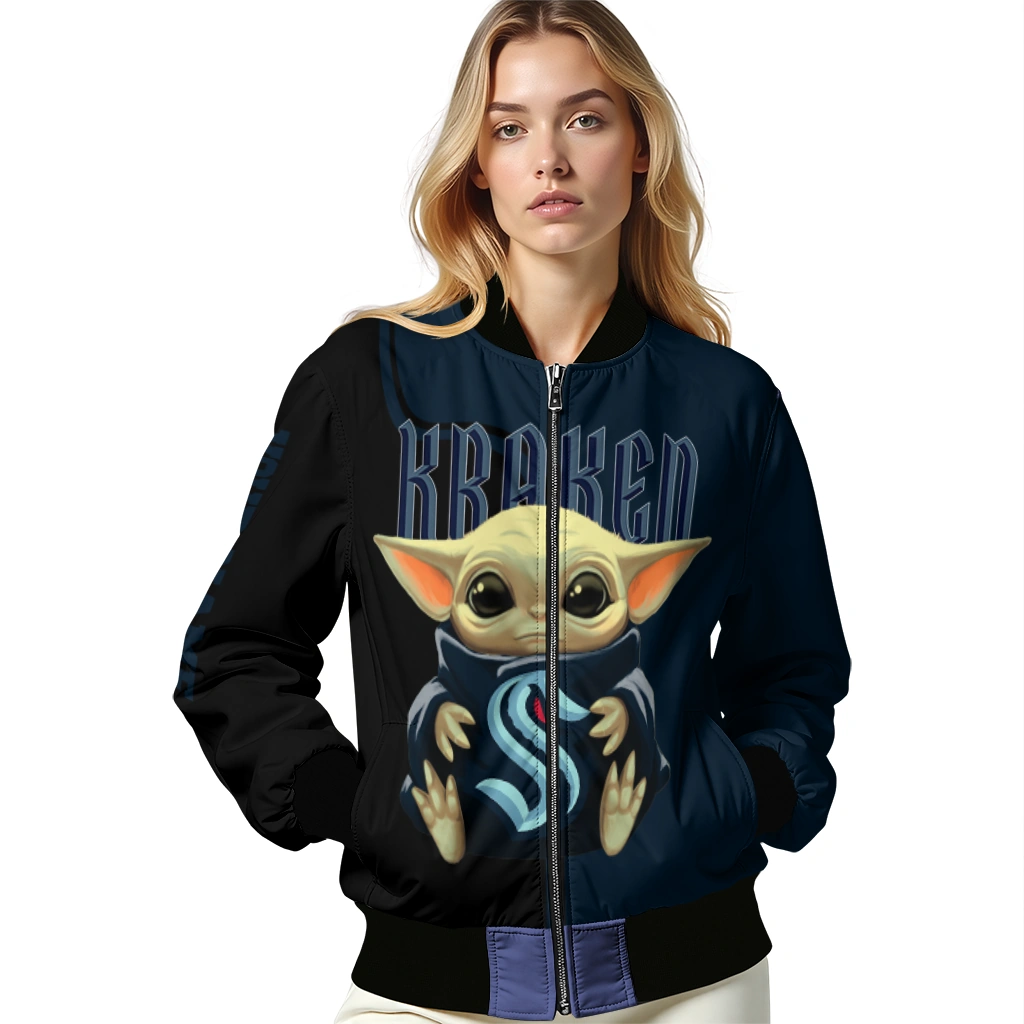 custom seattle kraken adorable yoda blue black bomber jacket latest model custom seattle kraken adorable yoda blue black bomber jacket latest model