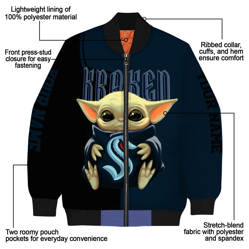 custom seattle kraken adorable yoda blue black bomber jacket new arrival custom seattle kraken adorable yoda blue black bomber jacket new arrival