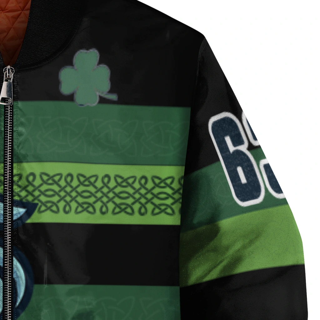 custom seattle kraken clover green lines green black bomber jacket premium grade custom seattle kraken clover green lines green black bomber jacket premium grade