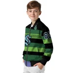 custom seattle kraken clover green lines green black bomber jacket best selling