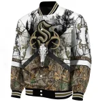 custom seattle kraken deer skull camouflage white varsity jacket best selling