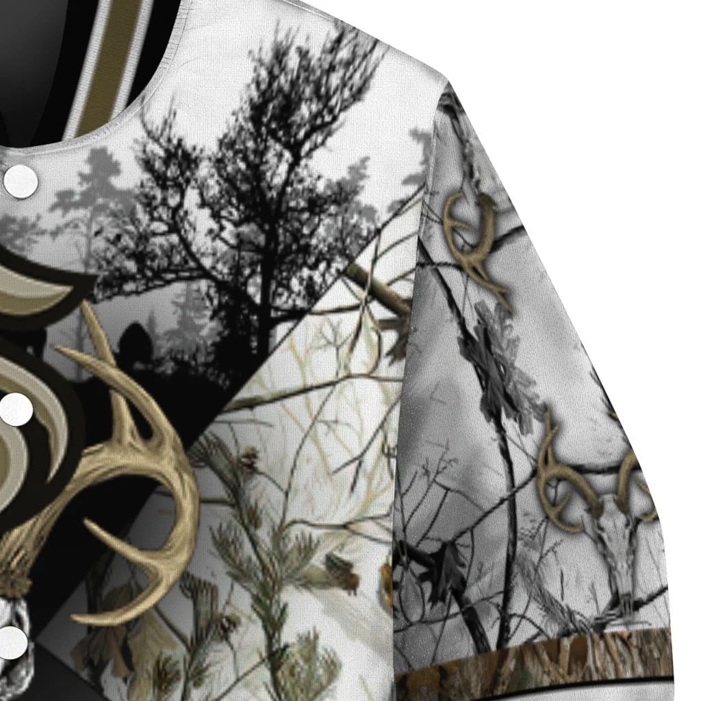 custom seattle kraken deer skull camouflage white varsity jacket premium grade custom seattle kraken deer skull camouflage white varsity jacket premium grade