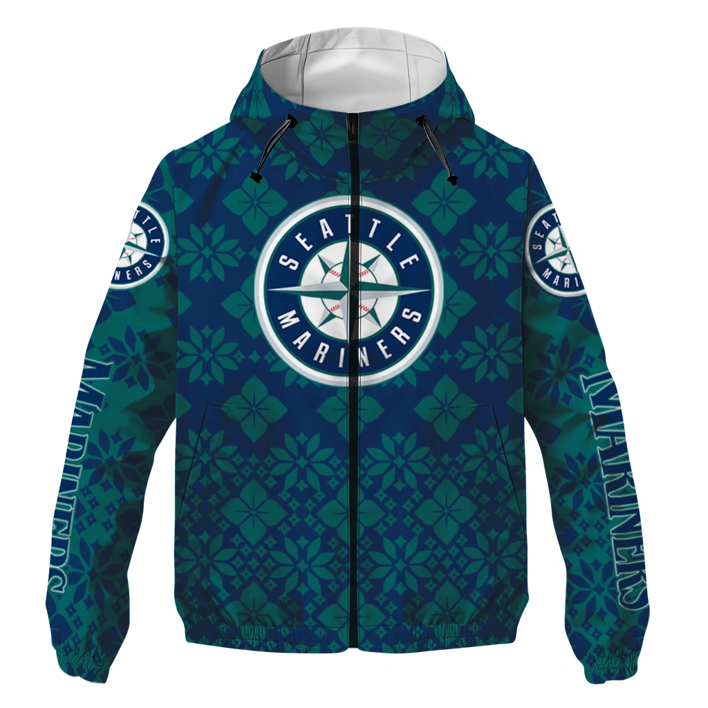 custom seattle mariners geometric blossom navy blue windbreaker jacket best selling custom seattle mariners geometric blossom navy blue windbreaker jacket best selling