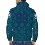 custom seattle mariners geometric blossom navy blue windbreaker jacket best selling