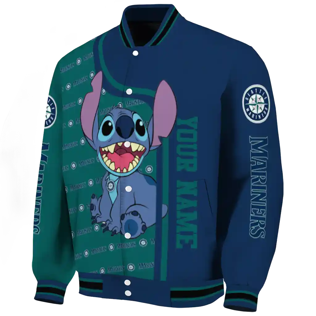 custom seattle mariners stitch laughing navy blue varsity jacket best selling custom seattle mariners stitch laughing navy blue varsity jacket best selling
