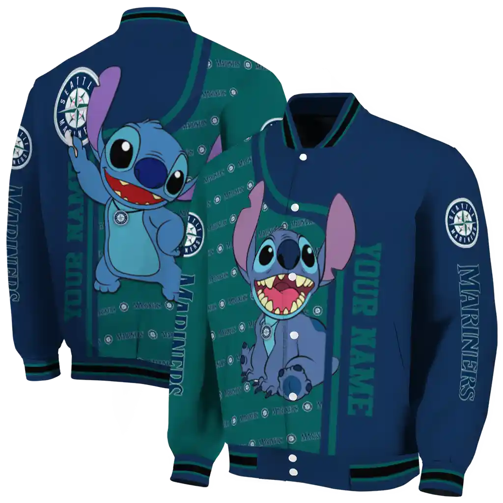 custom seattle mariners stitch laughing navy blue varsity jacket fashion forward custom seattle mariners stitch laughing navy blue varsity jacket fashion forward