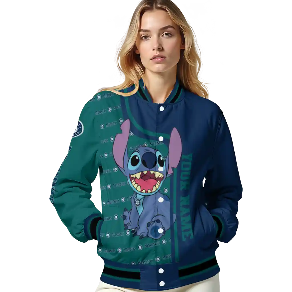 custom seattle mariners stitch laughing navy blue varsity jacket latest model custom seattle mariners stitch laughing navy blue varsity jacket latest model