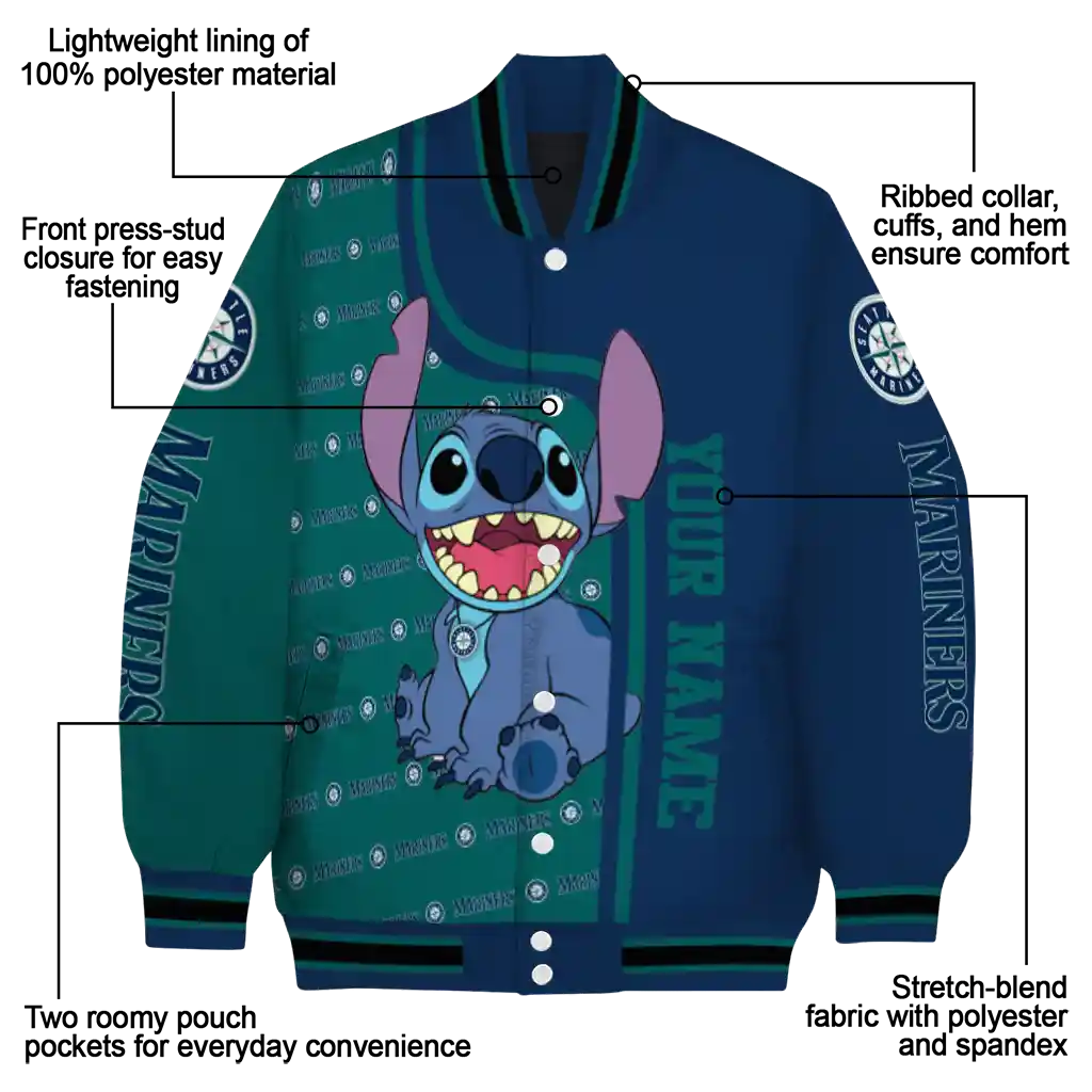 custom seattle mariners stitch laughing navy blue varsity jacket new arrival custom seattle mariners stitch laughing navy blue varsity jacket new arrival
