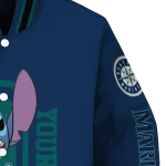 custom seattle mariners stitch laughing navy blue varsity jacket best selling